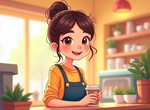 카페알바-여자-커피