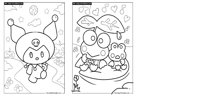 산리오 색칠공부 도안모음 시나모롤 폼폼푸린 마이멜로디 쿠로미