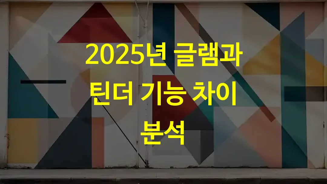 2025년 글램과 틴더 기능 차이 분석