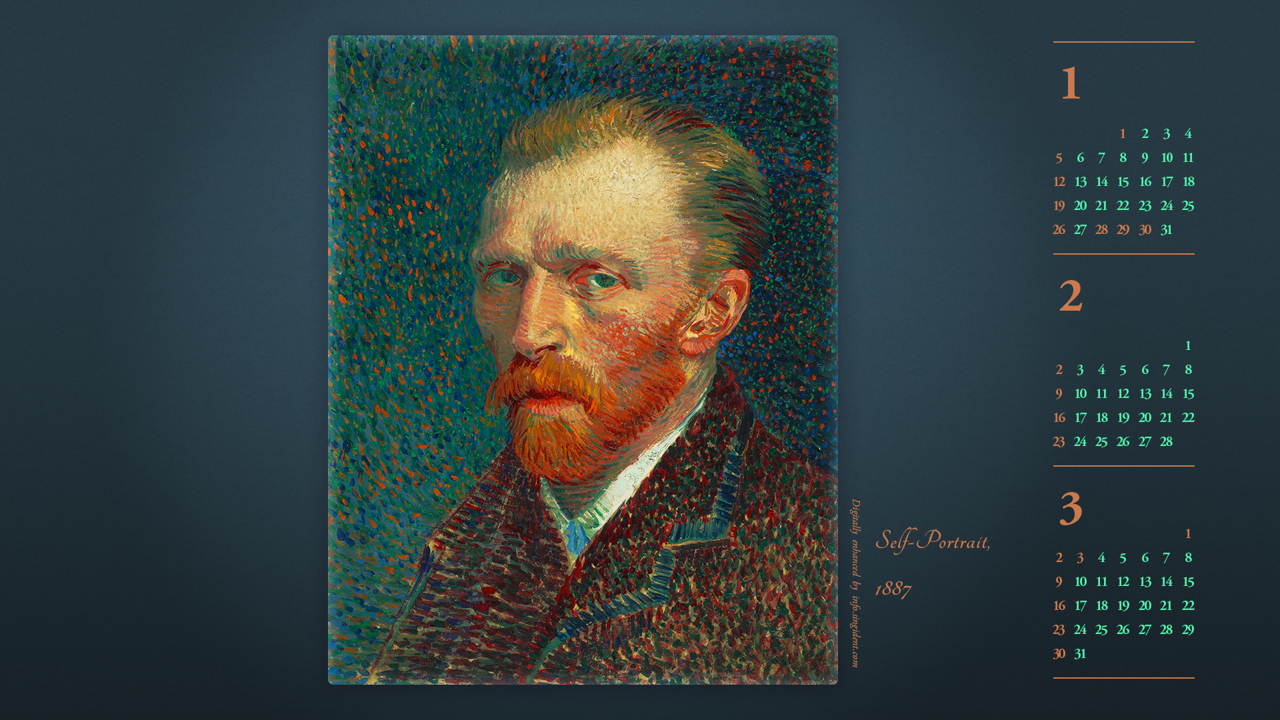 03 반고흐 자화상, F345 B - 2025년2월 노트북배경화면