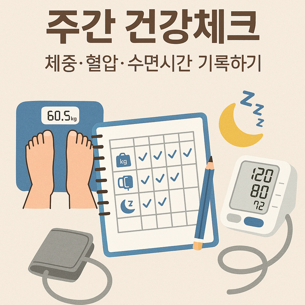 주간 건강체크, 체중·혈압·수면시간 기록하기