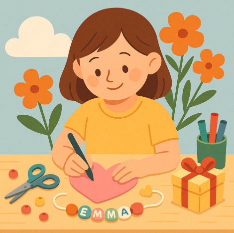 어린이가 손편지를 쓰고 있는 모습