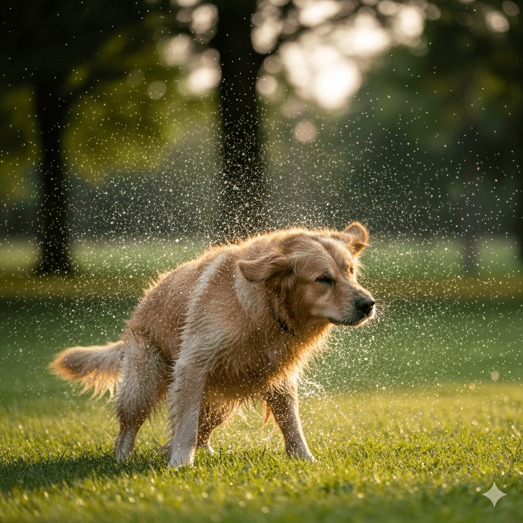 강아지가 몸을 세게 터는 행위: 부정적인 에너지를 털어버리는 리셋 버튼
