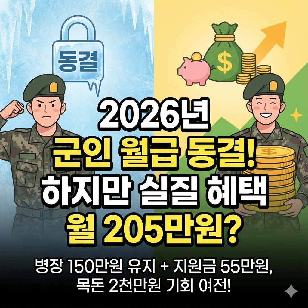 2026년 군인 봉급표 동결 소식과 계급별 실질 수령액 및 목돈 마련 전략은?