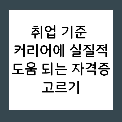 취업 기준 커리어에 실질적 도움 되는 자격증 고르기