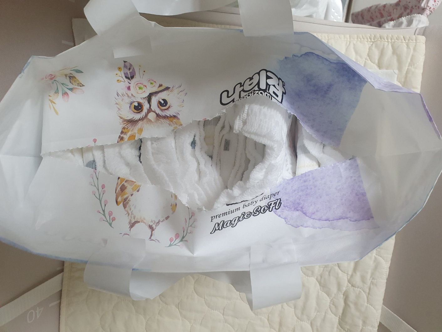 나비잠 기저귀 실물 사진 팬티형3