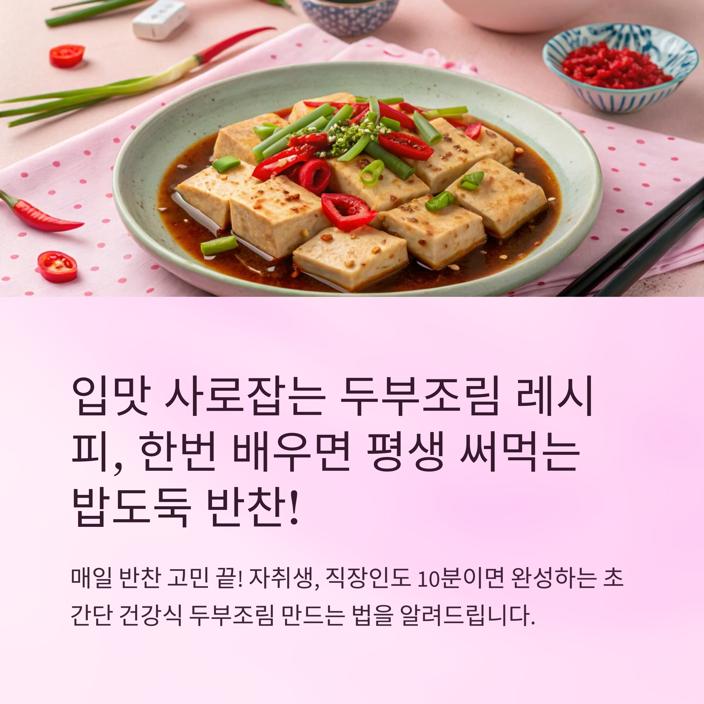두부조림 레시피 초간단 밥도둑 반찬 만들기