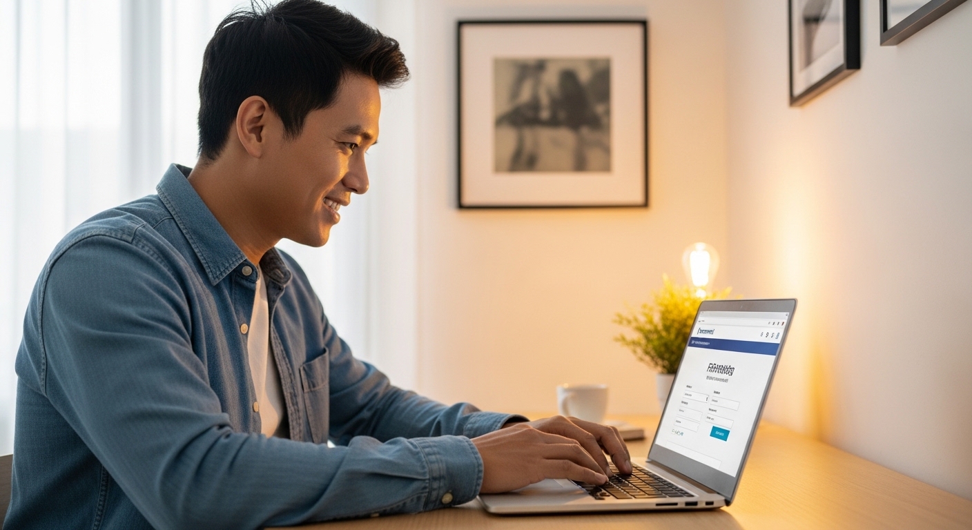 아빠 육아휴직 장려금을 신청하는 모습