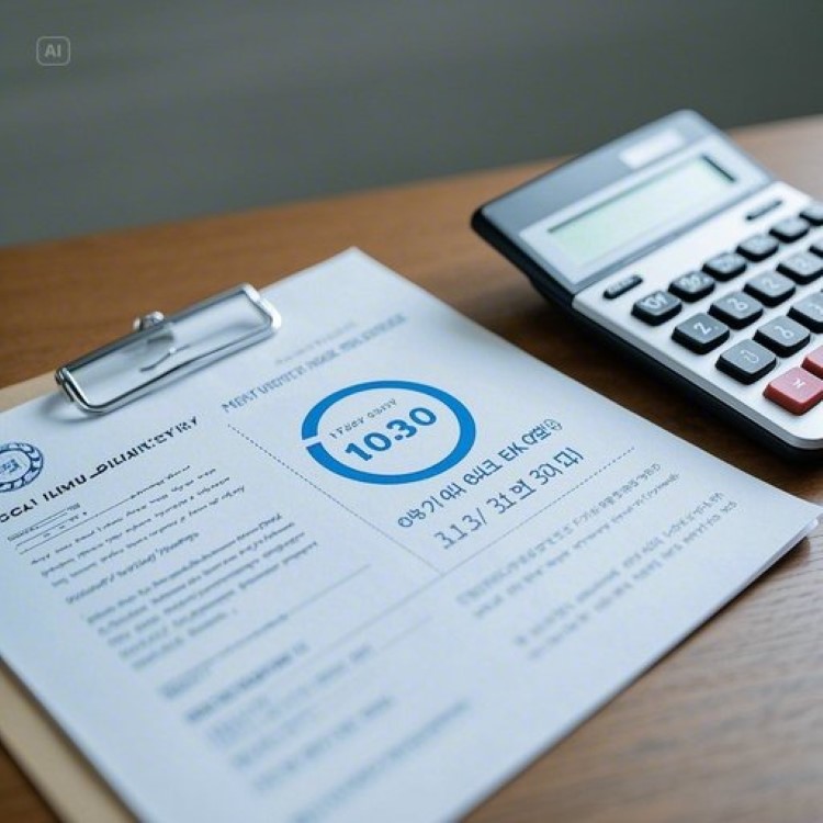 "깔끔한 책상에 놓인 급여 명세서와 계산기, 10,320원 최저시급을 상징하는 숫자가 강조된 이미지. 배경에는 고용노동부 로고와 근로계약서가 은은하게 보이며, 현대적이고 신뢰감 있는 사무실 분위기.&rdquo;