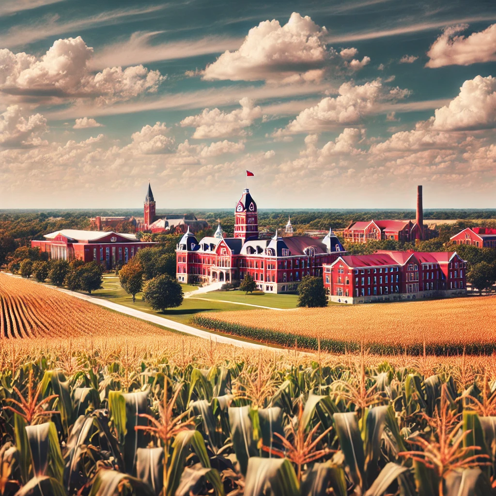 대학교와 옥수수밭