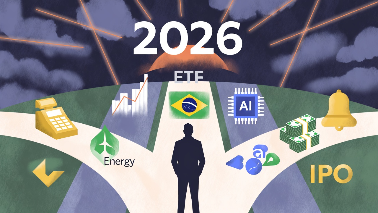 네 갈래 투자 선택 상징 그림