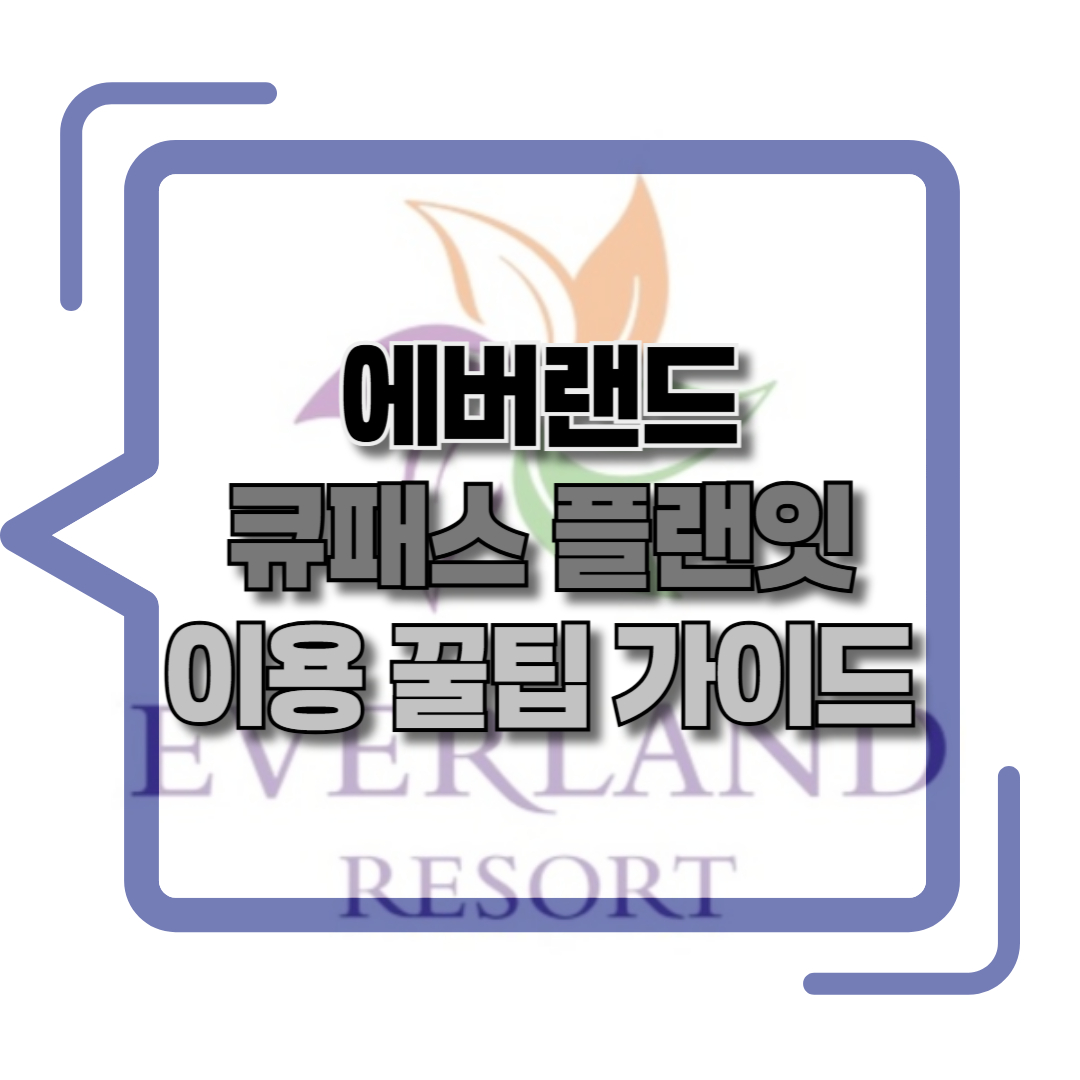 에버랜드 큐패스 플랜잇 가이드