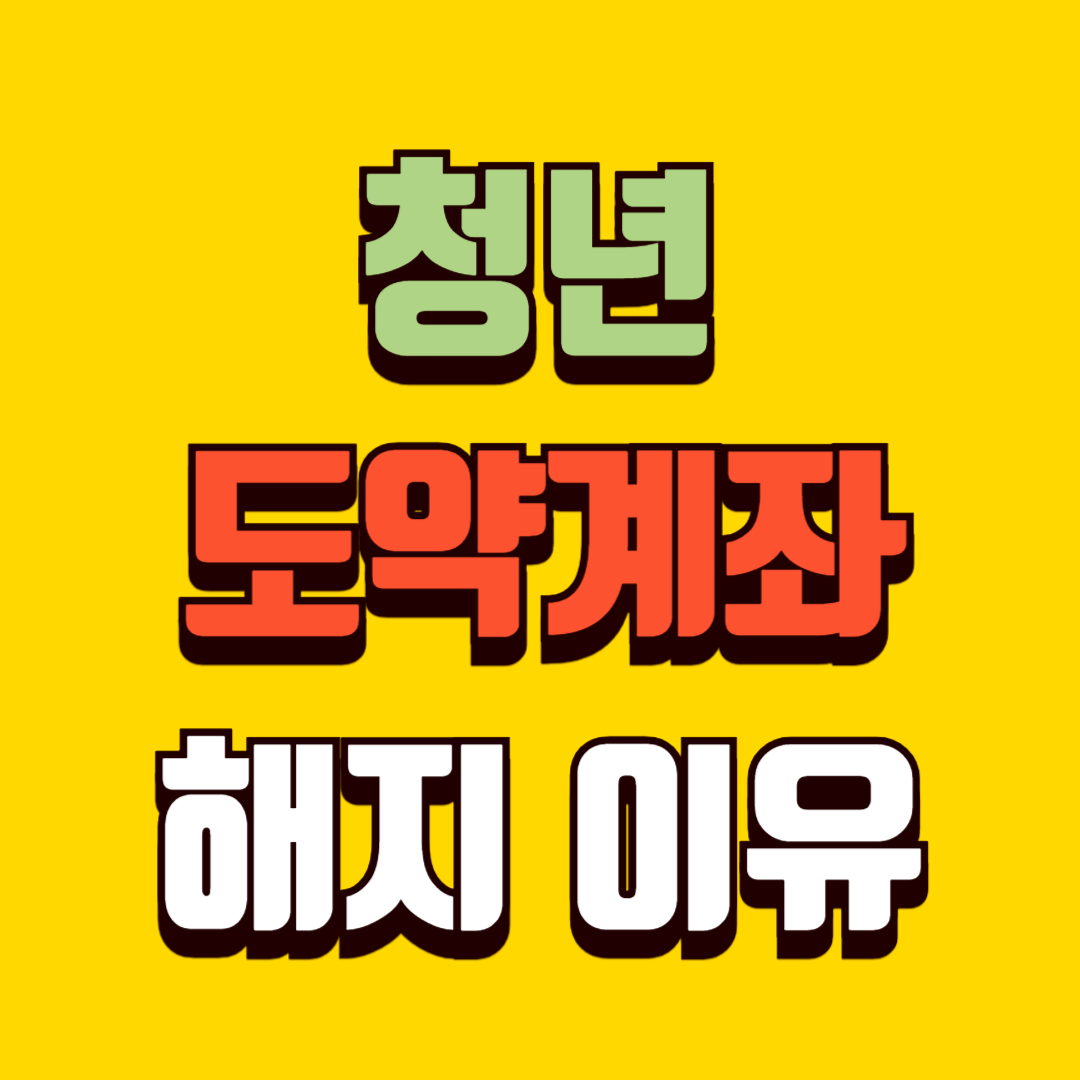 청년도약계좌 해지 이유