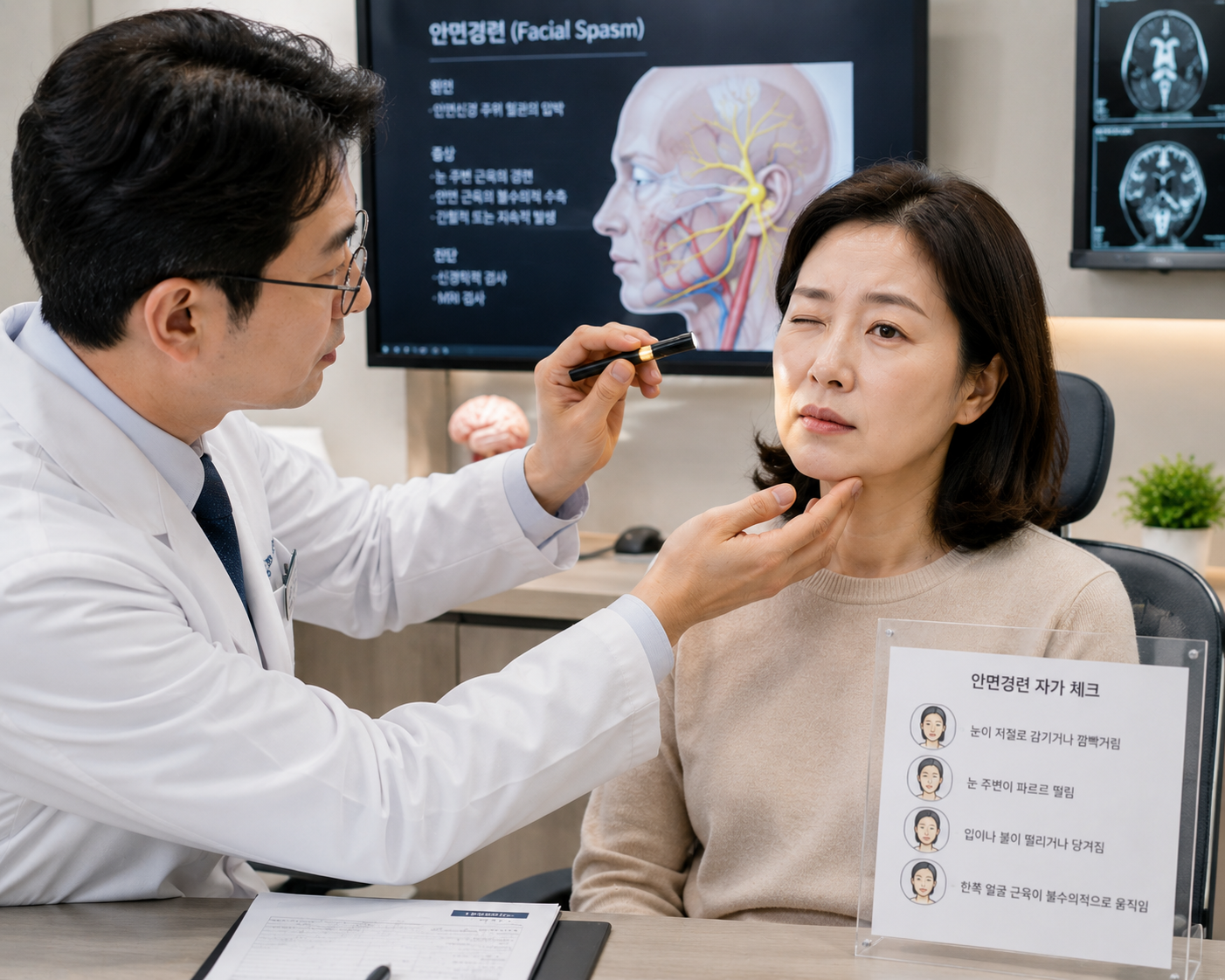 왼쪽눈밑떨림안면경련증상