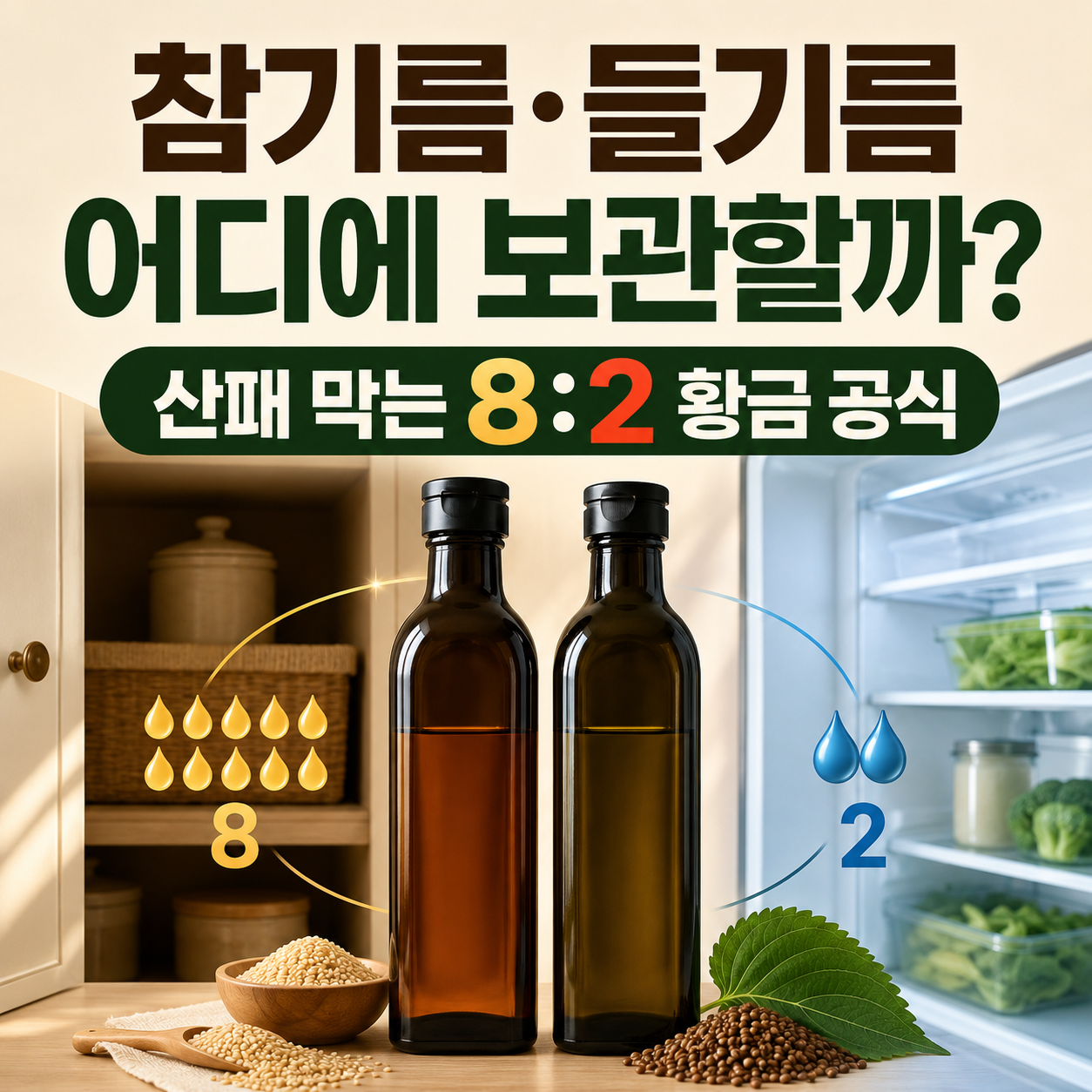 참기름과 들기름은 어디에 보관해야 할까? (산패 막는 8:2 황금 공식)