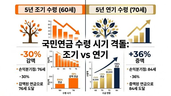 5년 일찍 받는 사람이 5년 늦게 받는 사람들에게 줄 이자를 대납한다