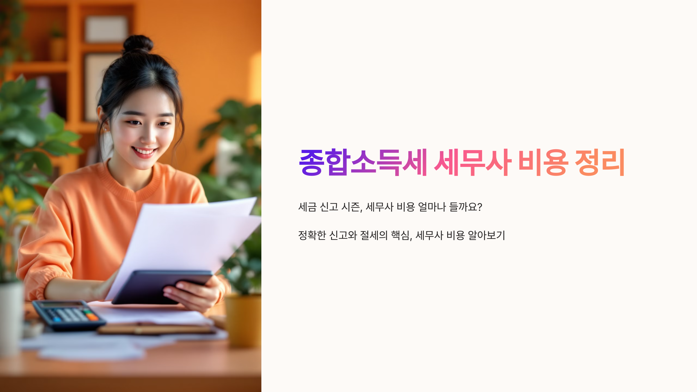 종합소득세 세무사 비용 정리