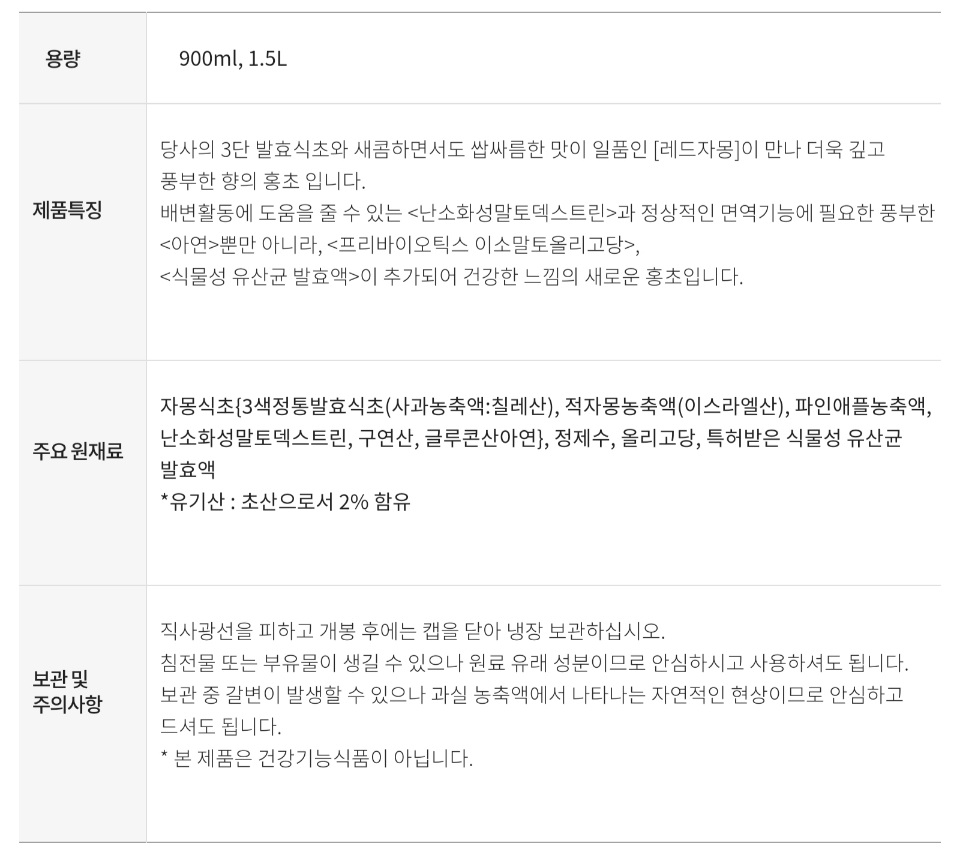성분 및 주의사항