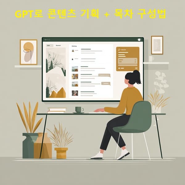 GPT를 활용해 전자책 목차와 본문을 구성하는 장면