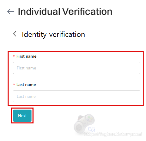 비트겟 KYC 인증절차 이름적기