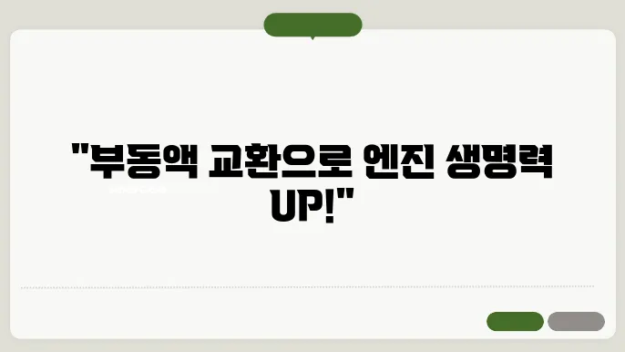 자동차 부동액 교환방법