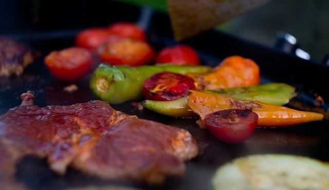 바비큐하는 그릴 클로즈업