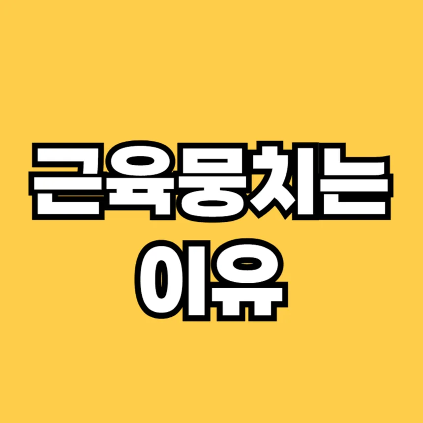 근육 뭉치는 이유