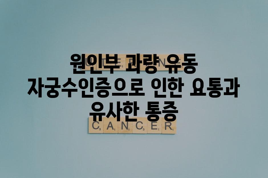 원인부 과량 유동 자궁수인증으로 인한 요통과 유사한 통증