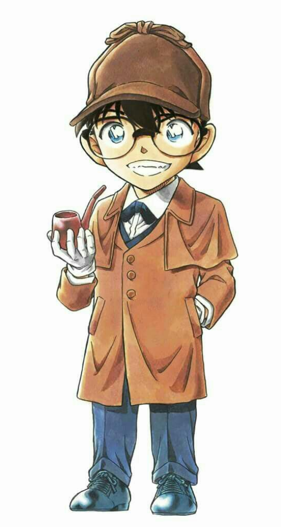 명탐정 코난이 셜록 홈즈 복장을 코스프레한 그림