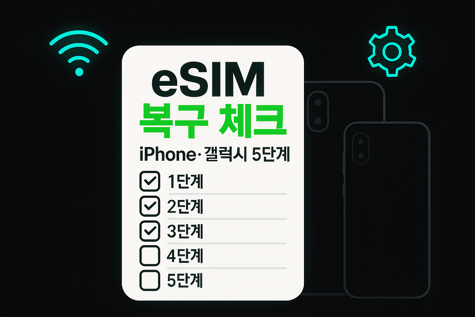eSIM 복구 5단계 체크리스트(iPhone·갤럭시 공통)