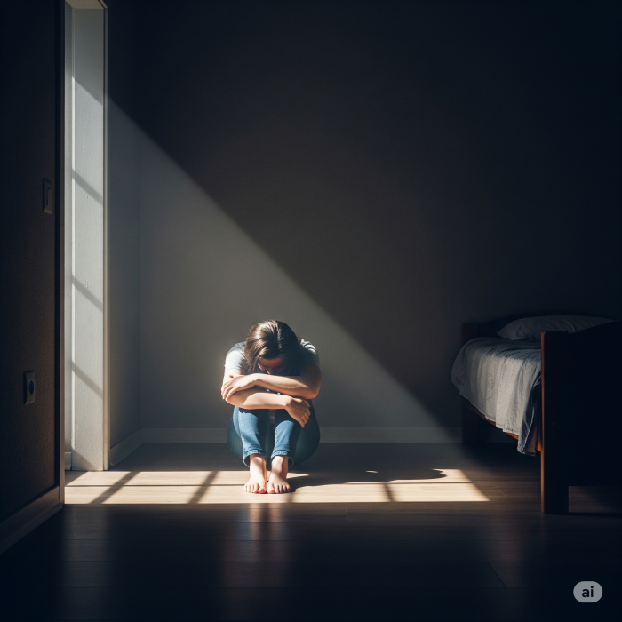 만성 피로의 무거움과 극복의 희망을 동시에 표현했습니다. 어두운 공간에서 지쳐있는 사람의 모습과 창문으로 들어오는 밝은 빛을 통해, 절망 속에서도 희망을 찾을 수 있다는 메시지를 전달합니다.