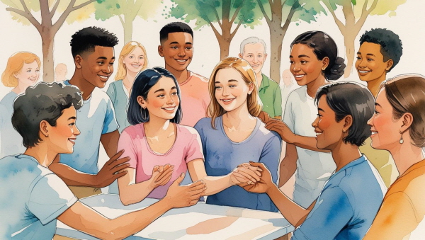 청소년들이 다시 세상으로 나올 수 있도록 __따뜻한 다리__를 놓아주는 일입니다에 관한 그림