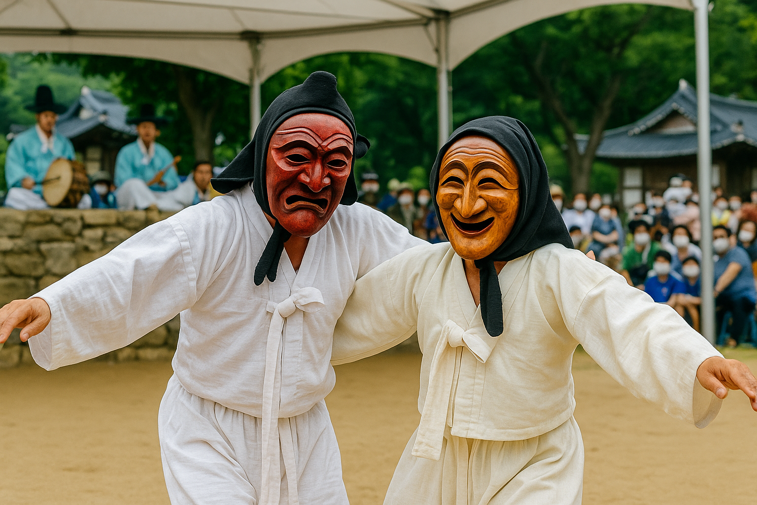 단오행사 중 관노가면극 공연 사진