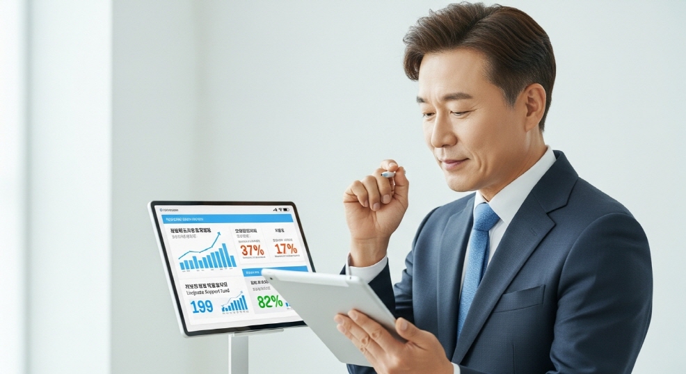 지역경제 통계를 보며 고개 끄덕이는 전문가