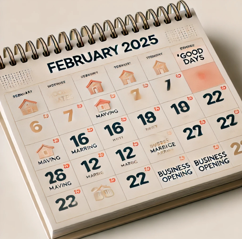 2025년 2월 달력의 모습