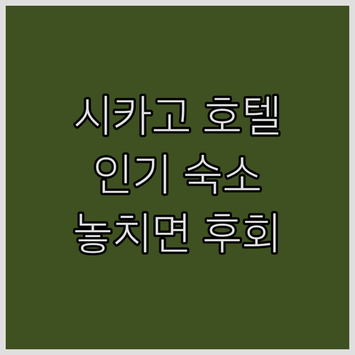 시카고 인기 호텔, 놓치면 후회할 추..