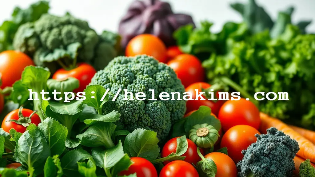 브로콜리, 토마토, 케일, 당근, 시금치 등 싱싱한 채소들의 모습.