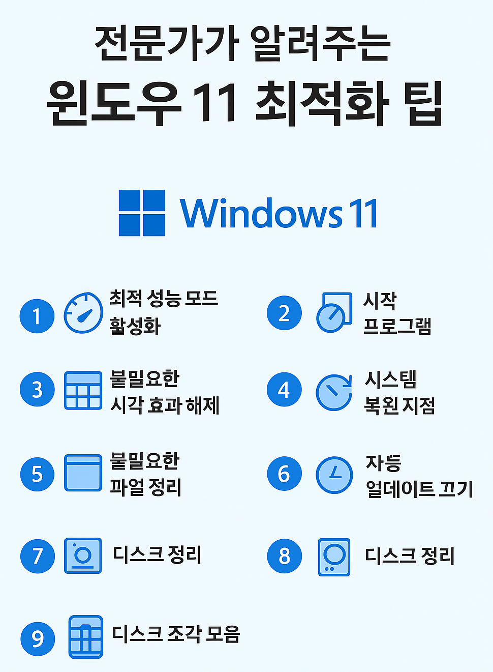 전문가가 알려주는 윈도우11 설치 후 최적화관련 이미지