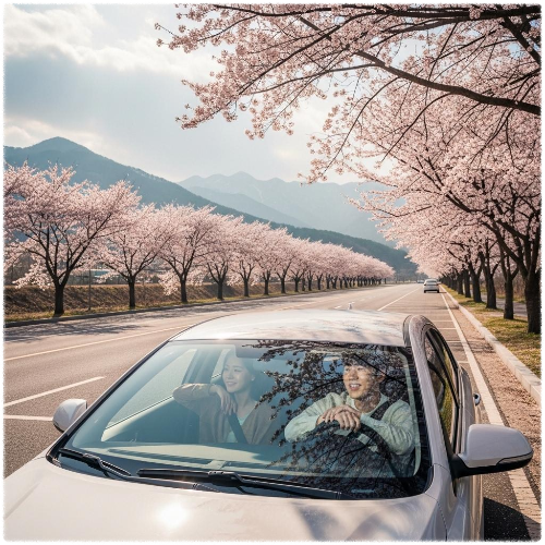 경기도 벚꽃 드라이브 차창 꽃비 봄 도로 코스 풍경