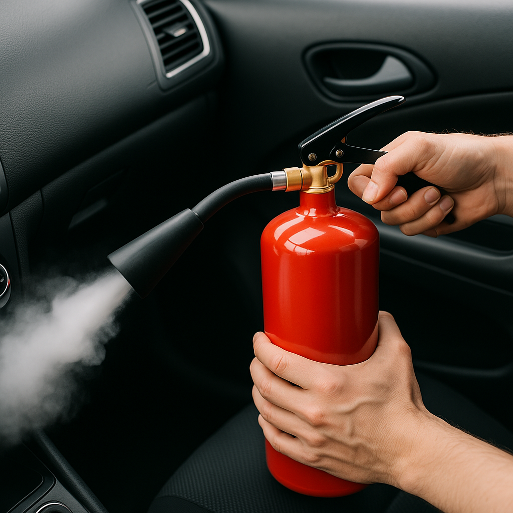 차량용 소화기 사용법: 화재 발생 시 초기 진압 요령