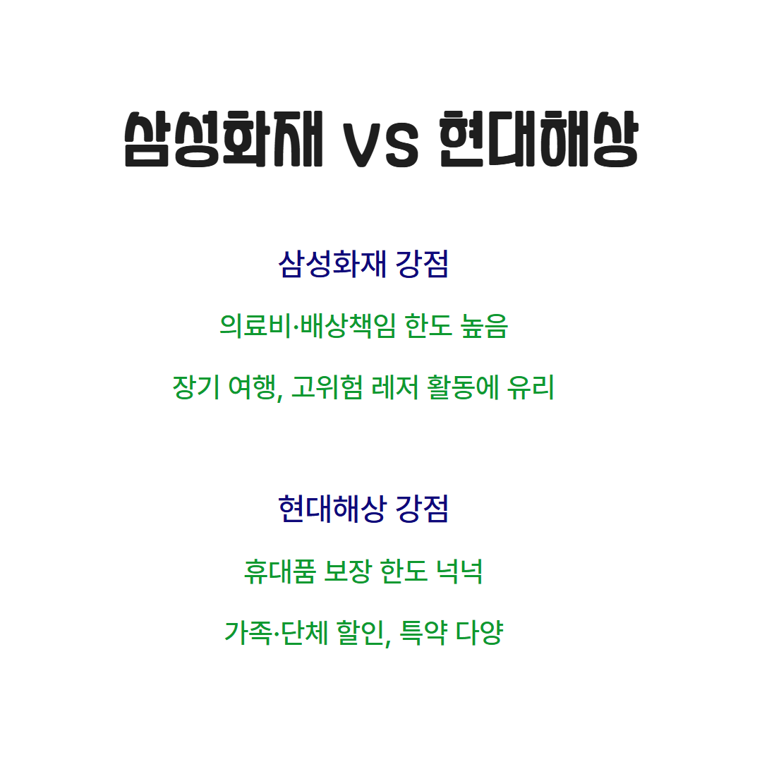 삼성화재 vs 현대해상 해외여행보험 차이 관련사진