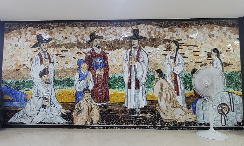 청주 수곡동성당에 있는 우리 신앙 선조들의 모습을 그린 작품