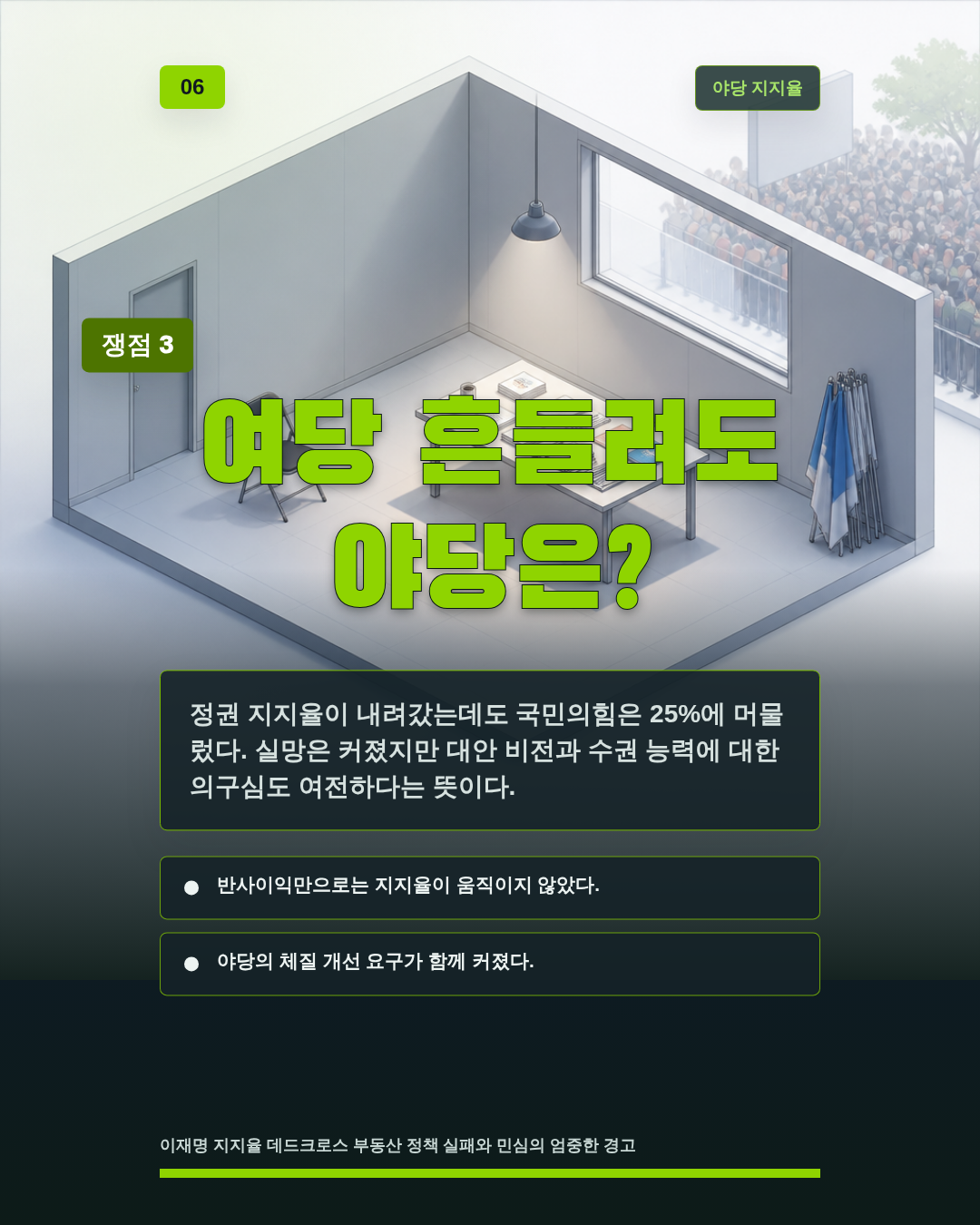 여당 흔들려도 야당은?