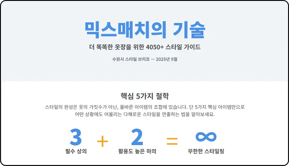 3가지 상의로 완성하는 격이 다른 믹스매치 스타일링
