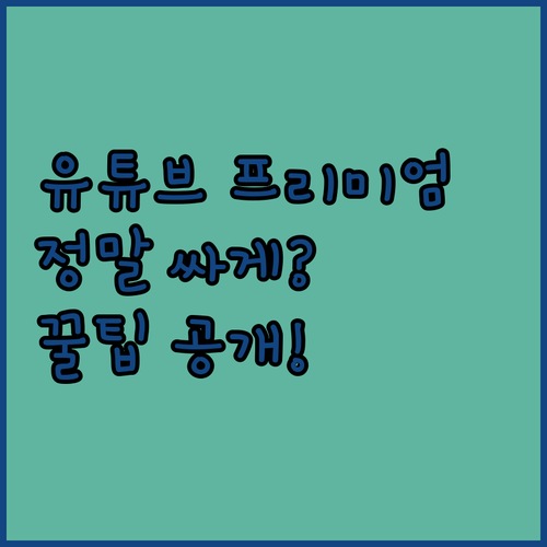 유튜브 프리미엄 싸게 쓰는 법 정말 