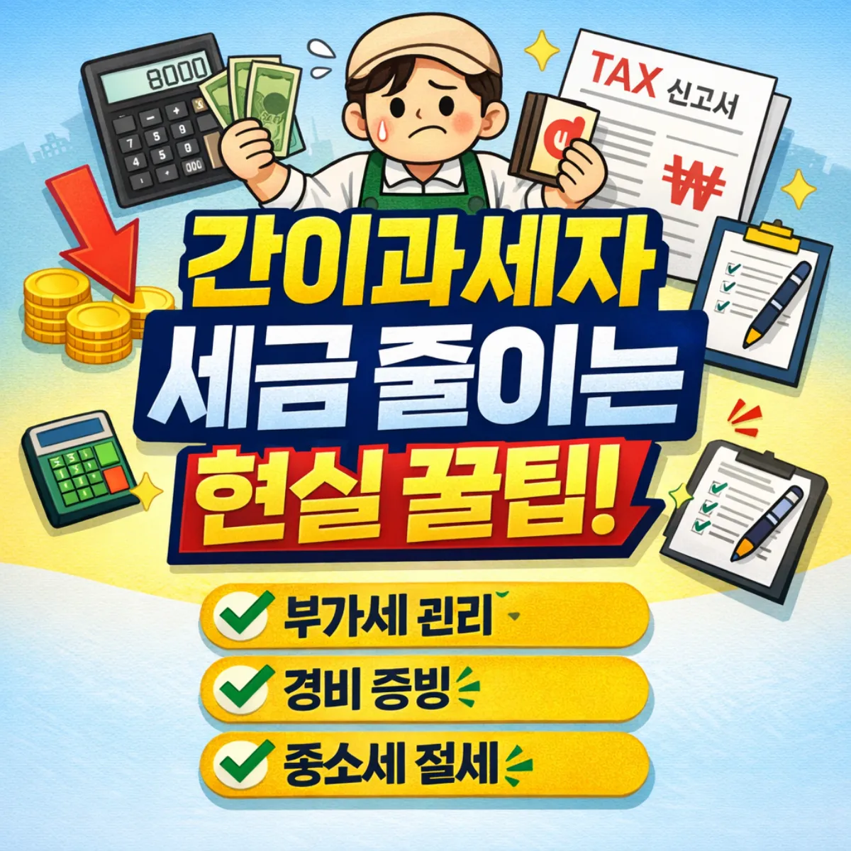 간이과세자 절세 방법 총정리 (부가가치세, 종합소득세 신고) 대표 이미지