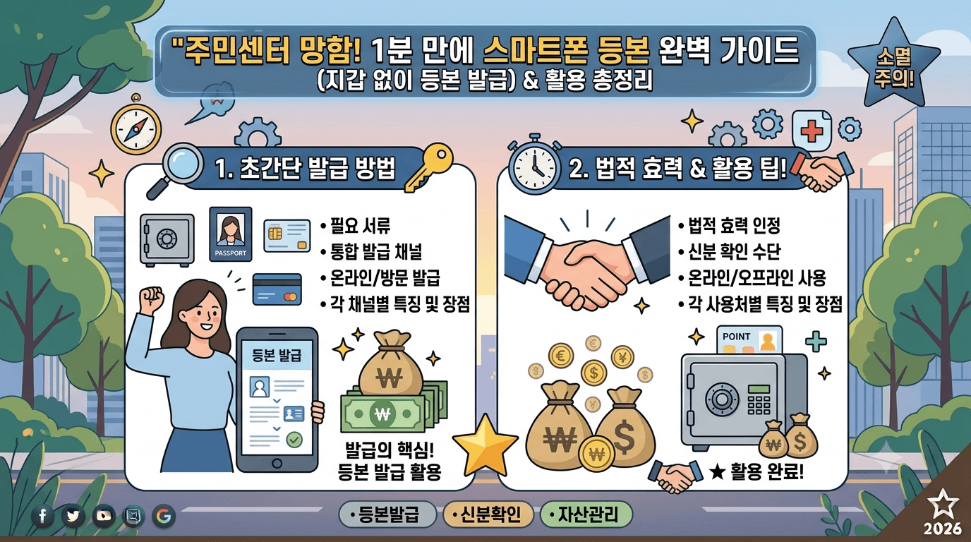 지갑 없이 주민센터 가다 망했을 때? 스마트폰으로 1분 만에 등본 뽑는 법