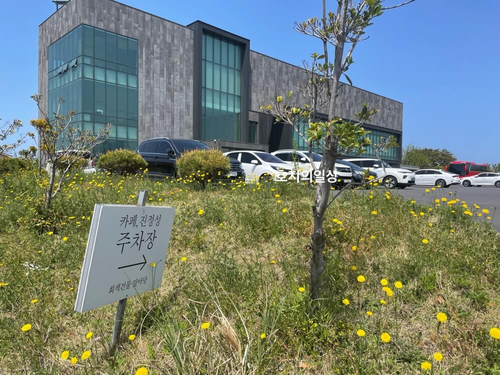 제주 카페,진정성 종점 - 큰주차장 모습