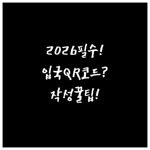 2026년 중국 입국신고서 QR 코드..