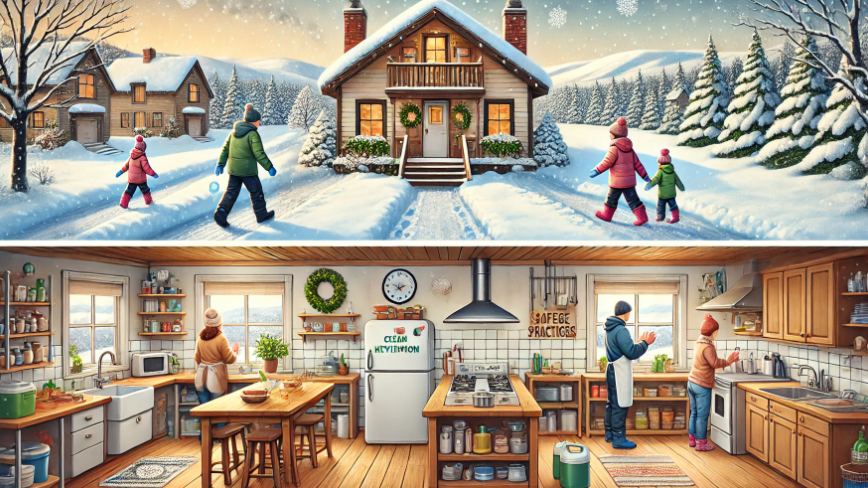 겨울철 노로바이러스을 표현한 그림